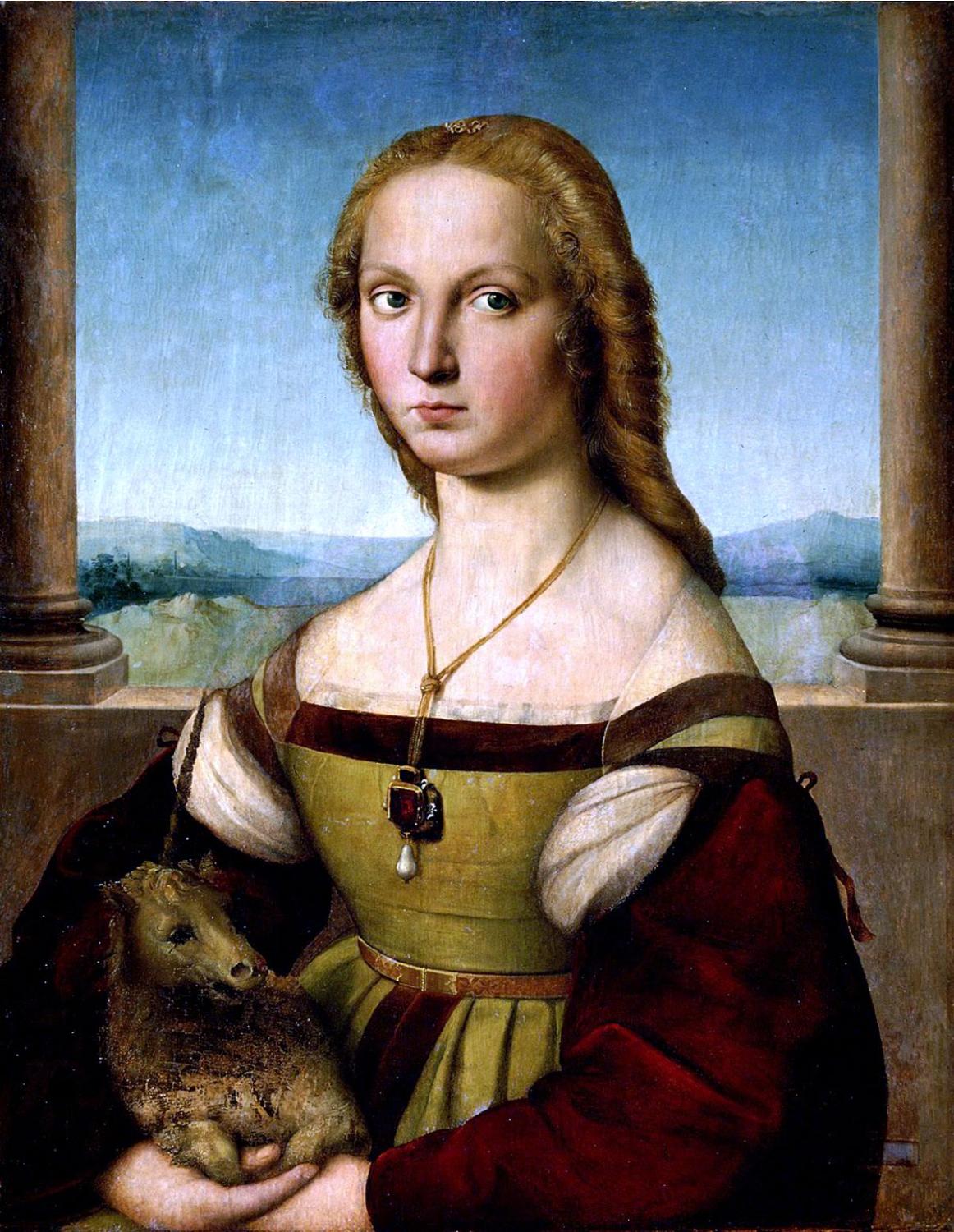 Raffaelo Santi, Portret damy z jednorożcem , 1505 -1506 , Galleria Borghese, Rzym